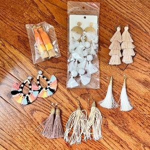 Lot of tassel earrings